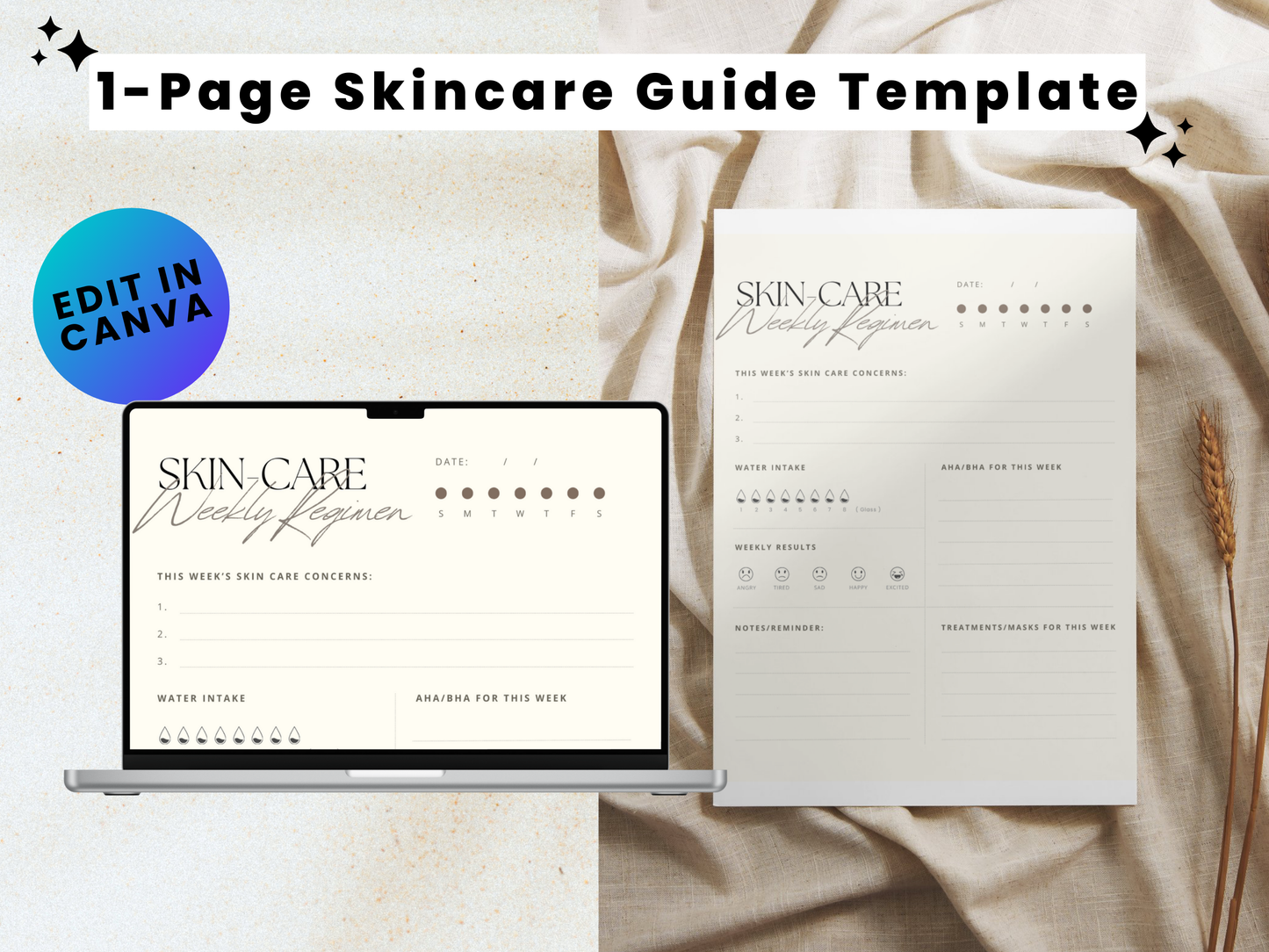 Daily Skincare Guide & Checklist Template
